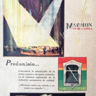 CARTEL ANTIGUO ORIGINAL DE AUTOS MARMON 8 EN LINEA 1928 /329 / RARO