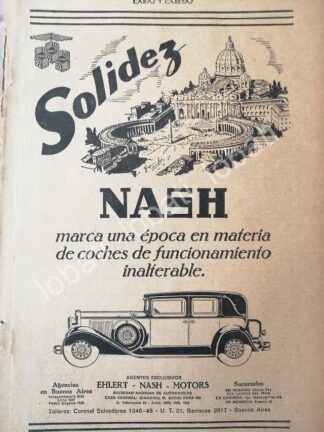 CARTEL ANTIGUO ORIGINAL DE AUTOS NASH 1927 /324