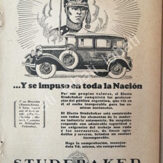 CARTEL ANTIGUO ORIGINAL DE AUTOS STUDEBAKER 1927 /321