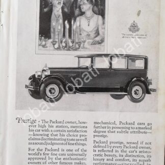 CARTEL ANTIGUO ORIGINAL DE AUTOS PACKARD DE LUJO 1926 /318