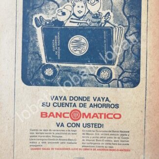 CARTEL ANTIGUO ORIGINAL DE BANAMEX INTRODUCE CAJEROS AUTOMATICOS 1969 BANCOMATICO /260