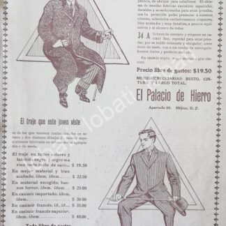 CARTEL ANTIGUO ORIGINAL DE TIENDAS EL PALACIO DE HIERRO 1910 /256