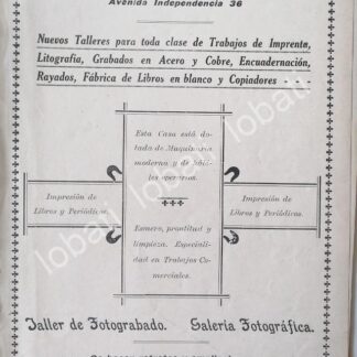 CARTEL ANTIGUO ORIGINAL DE IMPRENTA Y LITOGRAFIA NOVEDADES 1909 ( PERIODICO NOVEDADES ) /251