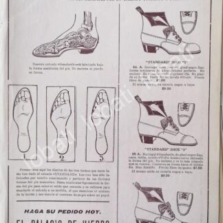 CARTEL ANTIGUO ORIGINAL DE TIENDAS EL PALACIO DE HIERRO Y CALZADOS 1909 /245