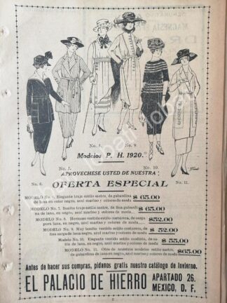 CARTEL ANTIGUO ORIGINAL DE TIENDAS EL PALACIO DE HIERRO, MODAS 1920-21 /235
