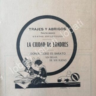 CARTEL ANTIGUO ORIGINAL DE AFICHE ART NOUVEAU TIENDAS LA CIUDAD DE LONDRES, 1920 /229