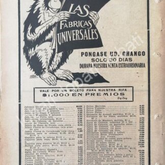 CARTEL ANTIGUO ORIGINAL DE TIENDAS LAS FABRICAS UNIVERSALES, 1920 /223