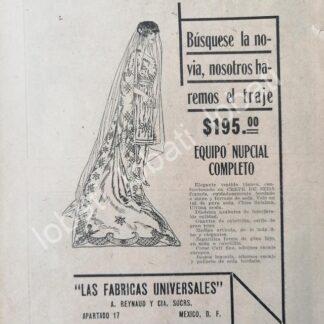 CARTEL ANTIGUO ORIGINAL DE TIENDAS LA FABRICAS UNIVERSALES, MODAS 1920 /217