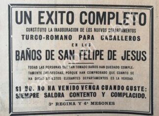 CARTEL ANTIGUO ORIGINAL DE INAUGURACION BAÑOS PUBLICOS SAN FELIPE DE JESUS 1920 /216