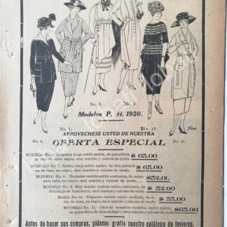 CARTEL ANTIGUO ORIGINAL DE TIENDAS EL PALACIO DE HIERRO 1920 MODAS /211