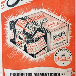 CARTEL ANTIGUO ORIGINAL DE GALLETAS PASA MONTERREY 1948 /77