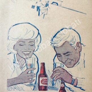 CARTEL ANTIGUO ORIGINAL DE CERVEZA CARTA BLANCA 1960s /150
