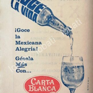 CARTEL ANTIGUO ORIGINAL DE CERVEZA CARTA BLANCA 1967 /147