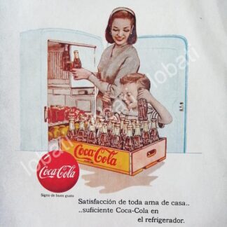 CARTEL ANTIGUO ORIGINAL DE REFRESCOS COCA COLA 1950s /120