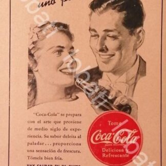 CARTEL ANTIGUO ORIGINAL DE REFRESCOS COCA COLA 1950s / RARO