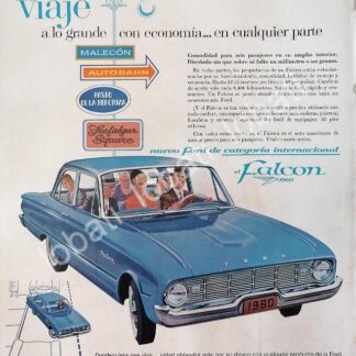 CARTEL ANTIGUO ORIGINAL DE AUTOS FORD FALCON 1960 /504