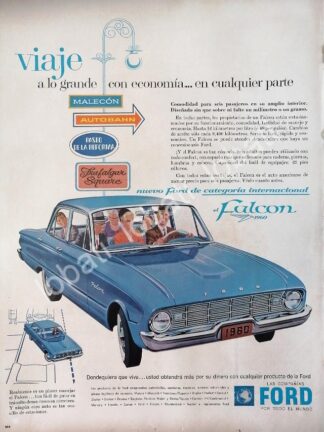 CARTEL ANTIGUO ORIGINAL DE AUTOS FORD FALCON 1960 /504