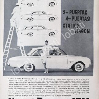 CARTEL ANTIGUO ORIGINAL DE AUTOS FORD TAUNUS 17M 1962 /500