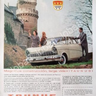 CARTEL ANTIGUO ORIGINAL DE AUTOS FORD TAUNUS 1962 /492