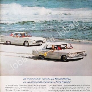 CARTEL ANTIGUO ORIGINAL DE AUTOS FORD GALAXIE & THUNDERBIRD 1963 /491