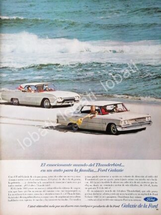 CARTEL ANTIGUO ORIGINAL DE AUTOS FORD GALAXIE & THUNDERBIRD 1963 /491