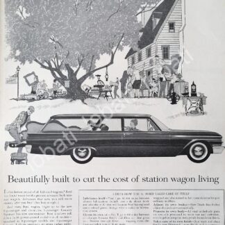 CARTEL ANTIGUO ORIGINAL DE AUTOS FORD STATIO WAGON 1961 /487