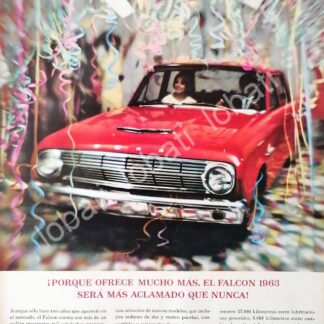 CARTEL ANTIGUO ORIGINAL DE AUTOS FORD FALCON 1963 /485