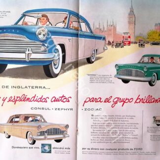 CARTEL ANTIGUO ORIGINAL DE AUTOS FORD ZODIAC, CONSUL & ZEPHYR 1955 /483