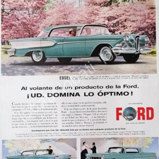 CARTEL ANTIGUO ORIGINAL DE AUTOS FORD EDSEL 1960 /482