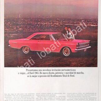 CARTEL ANTIGUO ORIGINAL DE AUTOS FORD GALAXIE 500 XL 1965 /481