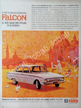 CARTEL ANTIGUO ORIGINAL DE AUTOS FORD FALCON 1961 /479