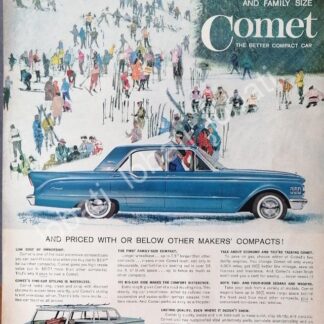 CARTEL ANTIGUO ORIGINAL DE AUTOS FORD COMET. DIBUJO DE BOB PEAK 1961 /478