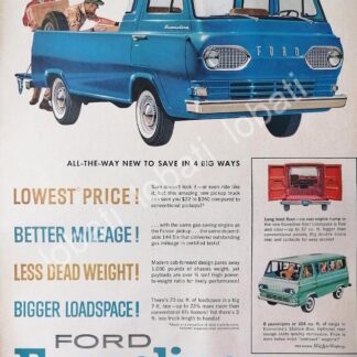 CARTEL ANTIGUO ORIGINAL DE AUTOS CAMIONES FORD ECONOLINE 1961 /476
