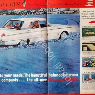 CARTEL ANTIGUO ORIGINAL DE AUTOS FORD MERCURY 1962 /474