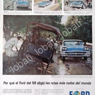 CARTEL ANTIGUO ORIGINAL DE AUTOS FORD FAIRLANE 1958 /473