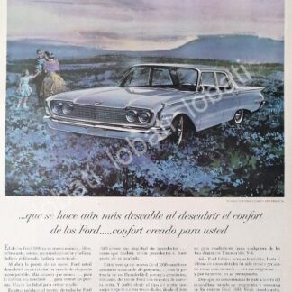 CARTEL ANTIGUO ORIGINAL DE AUTOS FORD FAIRLANE 500 TOWN SEDAN 1960 /472 RARO