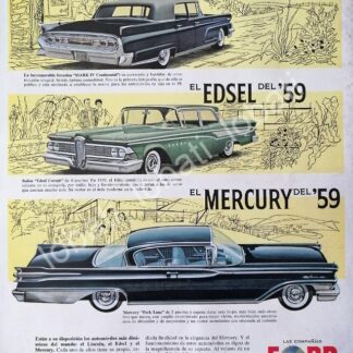 CARTEL ANTIGUO ORIGINAL DE AUTOS FORD MERCURY, LINCOLN & EDSEL 1959 /471