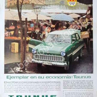 CARTEL ANTIGUO ORIGINAL DE AUTOS FORD TAUNUS 12M 1962 ALEMAN /468