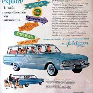 CARTEL ANTIGUO ORIGINAL DE AUTOS FORD FALCON VAGONETA 1960 /466