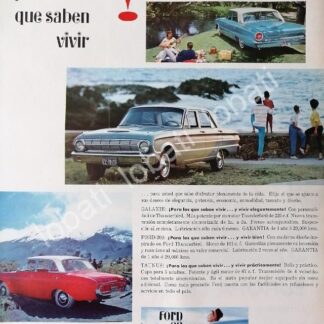 CARTEL ANTIGUO ORIGINAL DE AUTOS FORD GALAXIE & TAUNUS 1963 /465