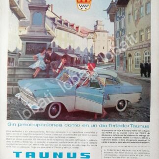 CARTEL ANTIGUO ORIGINAL DE AUTOS. FORD TAUNUS ALEMAN 1961 /464