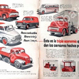 CARTEL ANTIGUO ORIGINAL DE AUTOS. CAMIONES Y PICKUPS FORD 1957 /460
