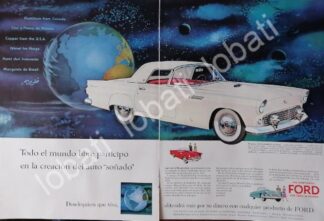 CARTEL ANTIGUO ORIGINAL DE AUTOS FORD THUNDERBIRD 1957 /455 RARO