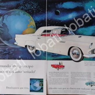 CARTEL ANTIGUO ORIGINAL DE AUTOS FORD THUNDERBIRD 1957 /455 RARO