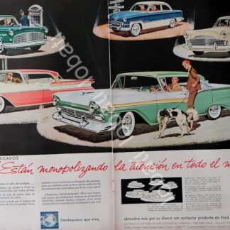 CARTEL ANTIGUO ORIGINAL DE AUTOS FORD MODELOS DE 1957 /453