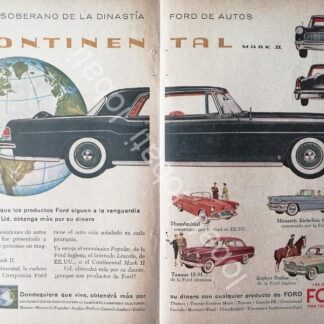 CARTEL ANTIGUO ORIGINAL DE MINI AFICHE AUTOS FORD CONTINENTAL MARK II Y OTROS /448