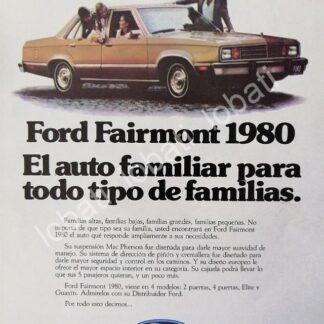 CARTEL ANTIGUO ORIGINAL DE MINI AFICHE AUTOS FORD FAIRMONT 1980 /446