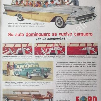 CARTEL ANTIGUO ORIGINAL DE AUTOS FORD COUNTRY SEDAN Y OTRAS VAGONETAS 1960s /556
