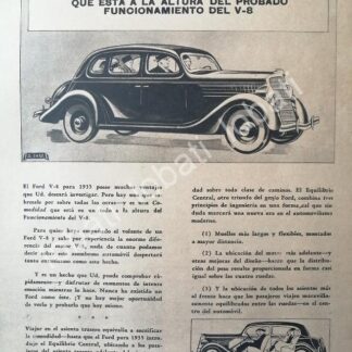 CARTEL ANTIGUO ORIGINAL DE PUBLICIDAD VINTAGE AUTOS FORD V8 1935 /555
