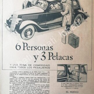 CARTEL ANTIGUO ORIGINAL DE PUBLICIDAD VINTAGE AUTOS FORD V8 1935 /553